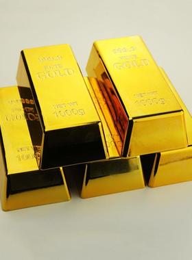 仿真金砖道具假黄金块展示模型纯铜实心样品大金条金币橱窗摆件
