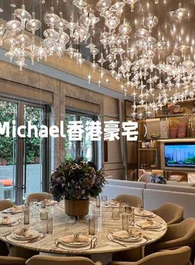 极简艺术玻璃吊灯餐厅吧台包间楼梯间酒店大堂飞碟荷叶造型灯吊饰