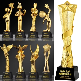 水晶树脂奖杯定制房产销售销冠大拇指五角星优秀员工2025年会儿童