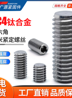 GB77紧定螺丝钛合金TC4平端顶丝无头高强度钛机米一字槽M3M4M6M10