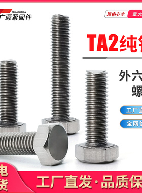 包邮M4M5M6钛合金TA2纯钛螺钉外六角螺丝螺栓*10M5*12M6*16*20*25