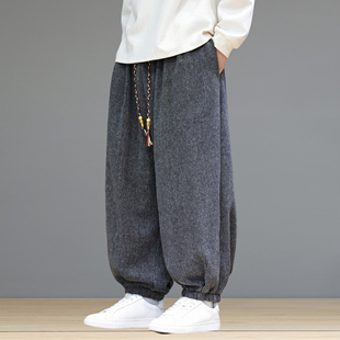 复古阔腿裤 大码 宽松哈伦裤 25冬季 僧裤 男新中式 太极灯笼裤 休闲裤