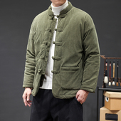 冬季 外套新中式 复古唐装 中国风男装 棉服男刺绣短款 棉衣盘扣棉袄子