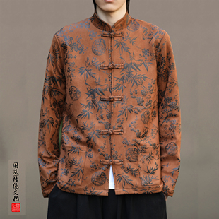 春季新中式男士外套复古立领中国风唐装汉服夹克男款中山装上衣服