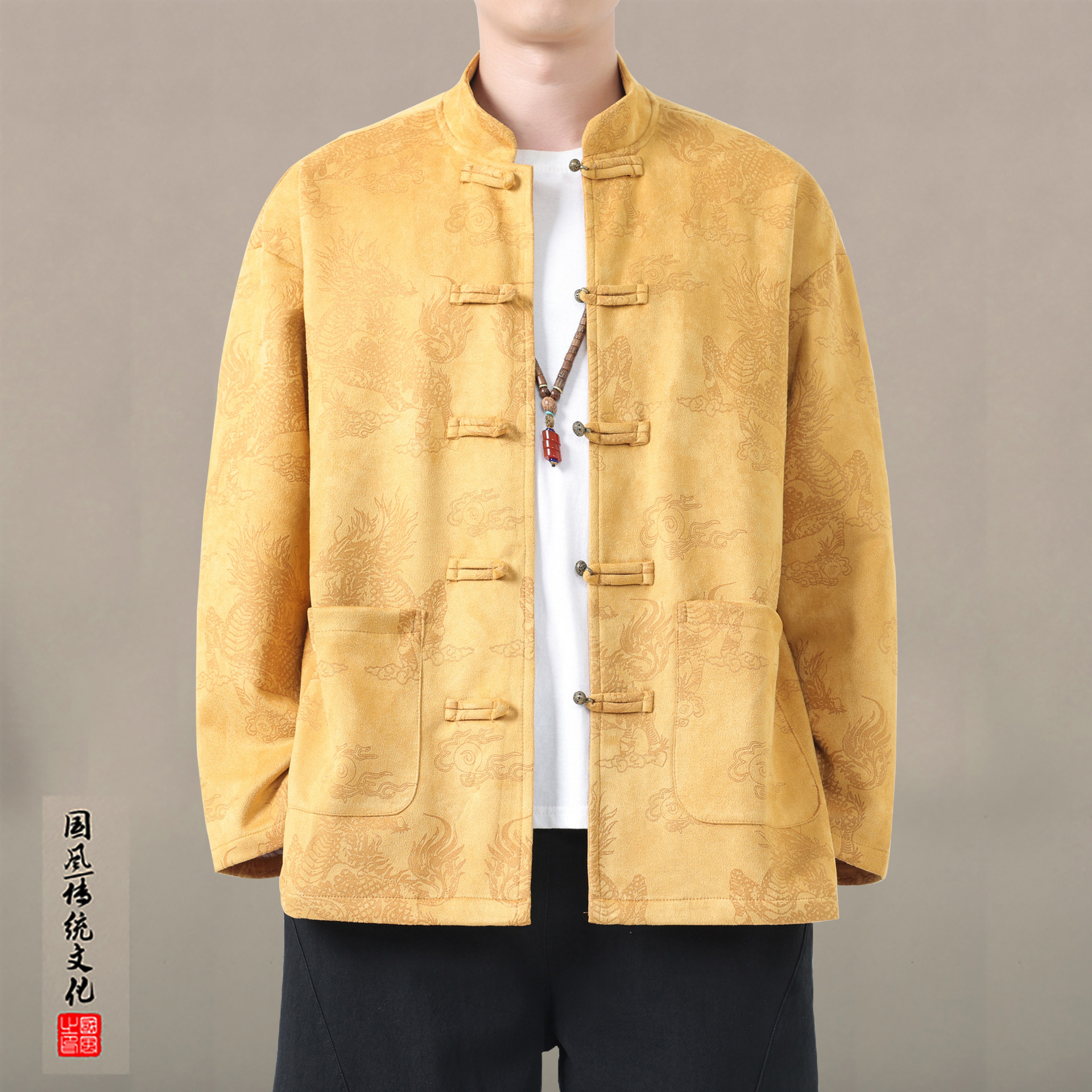 [品质保证]中国风唐装男款高端货春秋复古风夹克中山装外套25新款,男装,唐装,淘宝优惠券,粉丝福利购,淘宝优惠卷