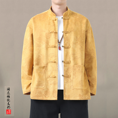 [品质保证]中国风唐装男款高端货春秋复古风夹克中山装外套25新款