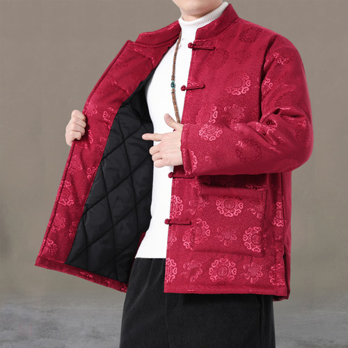 2025新款唐装男款棉服加棉加厚