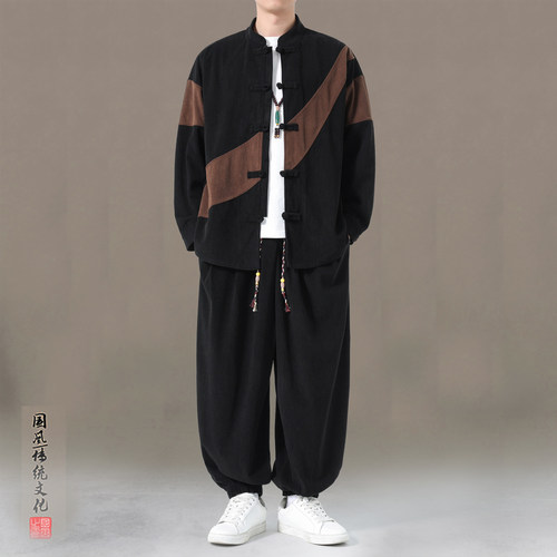 秋季唐装男士休闲套装