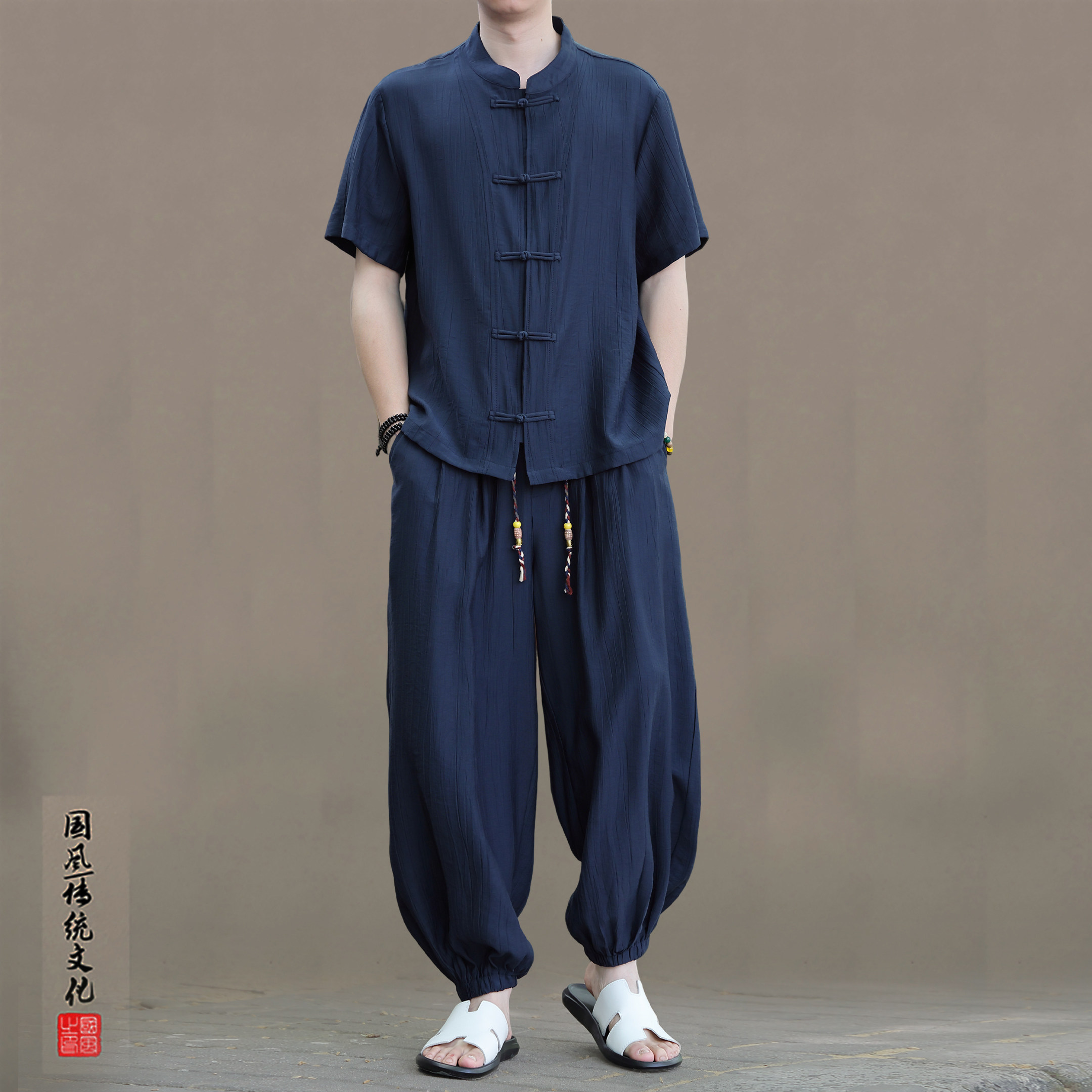 2026夏季新款中老年爸爸夏装套装