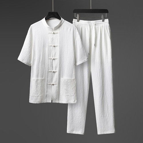 中国风盘扣休闲套装男士