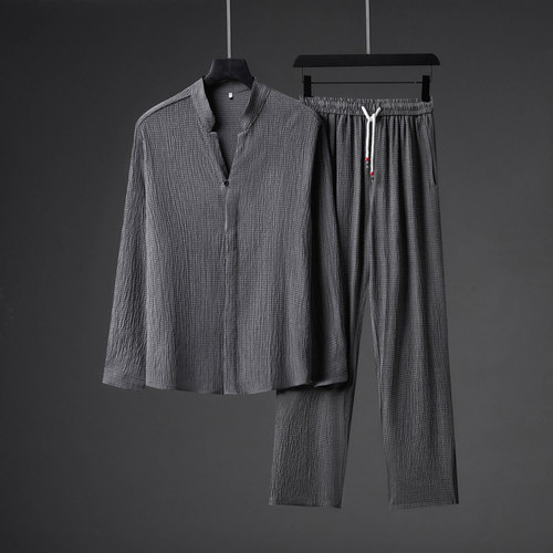 中国风青年男士套装休闲两件套