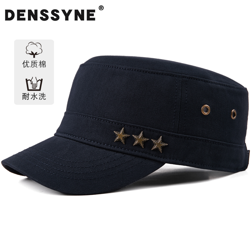 短檐帽子男秋季防风棉做旧平顶帽