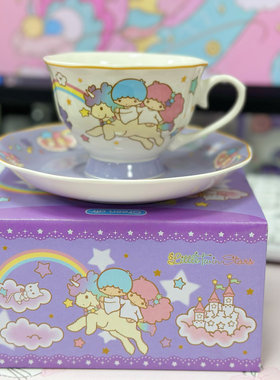 泰国三丽鸥陶瓷咖啡杯碟套装高档精致杯子马克杯高颜值下午茶杯