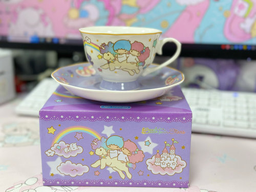 泰国三丽鸥陶瓷咖啡杯碟套装高档精致杯子马克杯高颜值下午茶杯