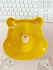 泰国彩虹熊carebears轻食碗盘异性陶瓷吃饭碗盘沙拉碗高颜值卡通