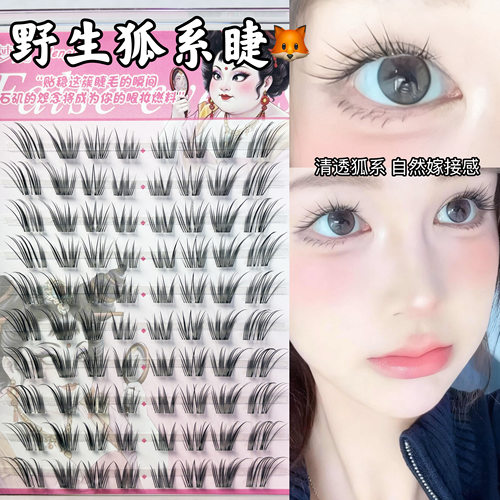 梦鹿野生狐系假睫毛免胶自然仿真