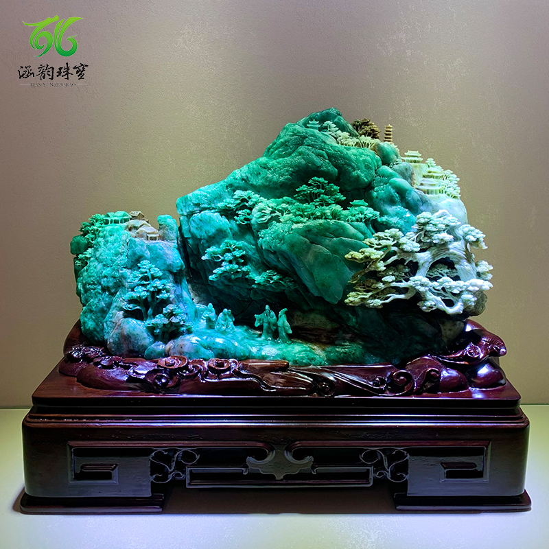 独山玉摆件玉石指日高升