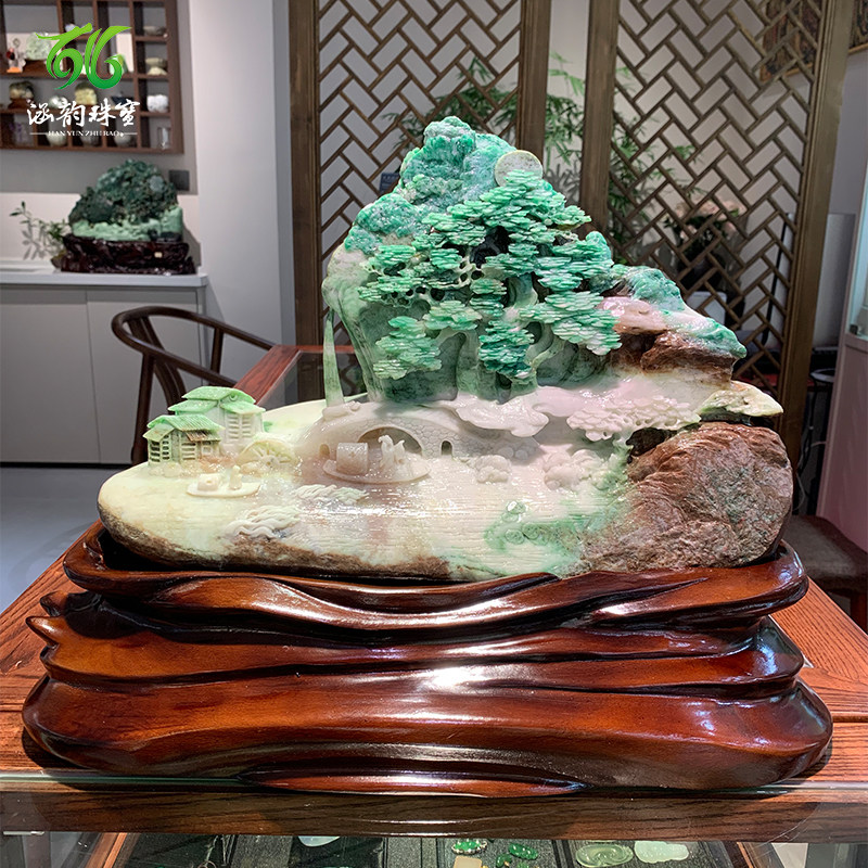 涵韵珠宝独山玉摆件仙人指路玉石工艺品客厅家居办公室摆放附证书
