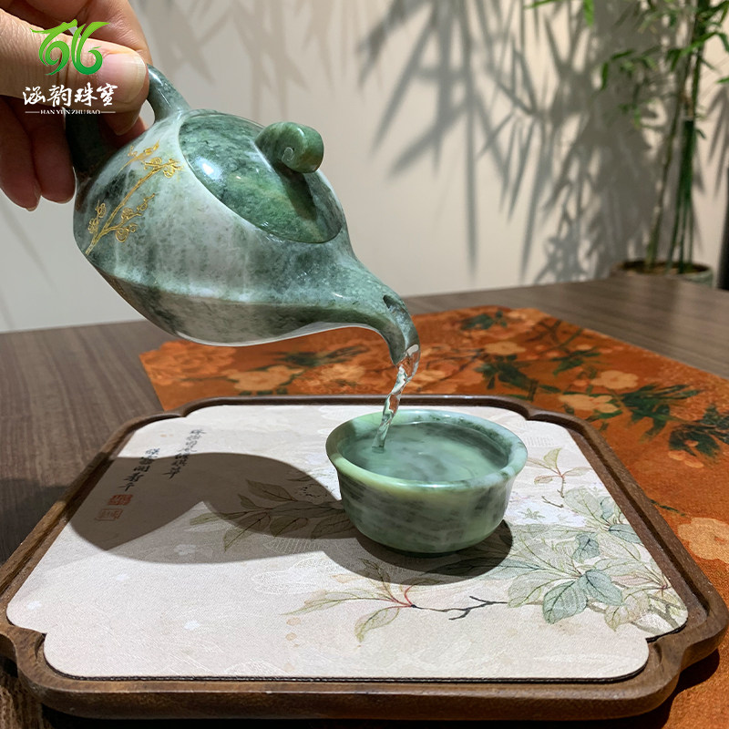 涵韵珠宝南阳独山玉摆件玉壶天然玉石玉雕精品茶壶工艺品礼品