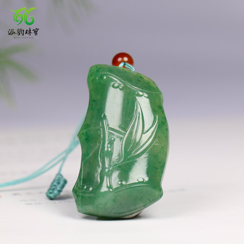 独山玉吊坠节节高升收藏级玉坠