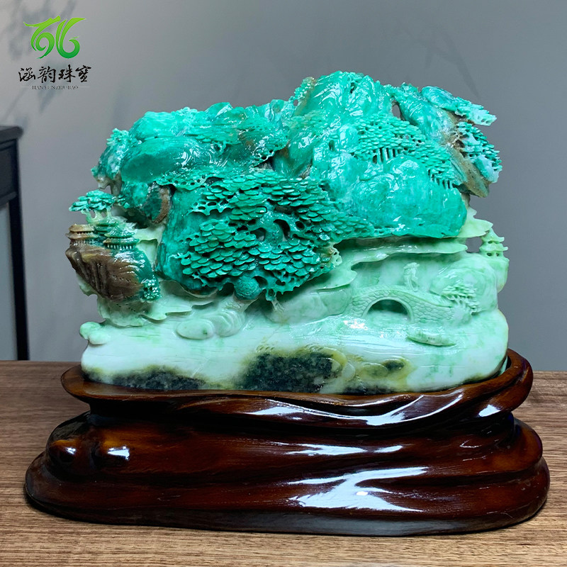 精品独山玉摆件大师作品步步高升天然玉石家居客厅礼品