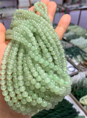 涵韵珠宝和田晴水湖水绿女款圆珠项链送证书生日礼物配饰