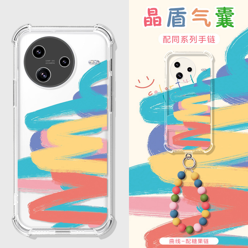 适用小米pocof7ultra手机壳F7Pro透明硅胶气囊小米POCOM7PRO/m6保护套防摔可Xiaomipocox7/x6pro软壳糖果链