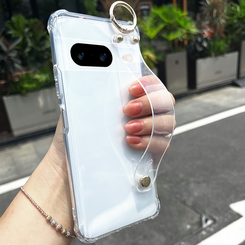适用谷歌pixel8pro手机壳透明腕带支架气囊Google Pixel8保护套高级感谷歌8/8PRO高级感6/7pro/A外壳简约