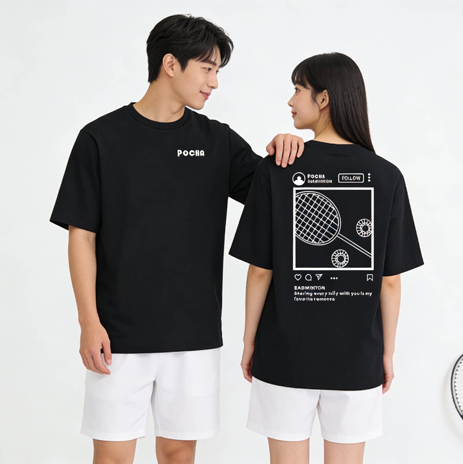 2026韩版羽毛球服短袖T恤男女文化衫球衣棉感速干运动服 YY面料