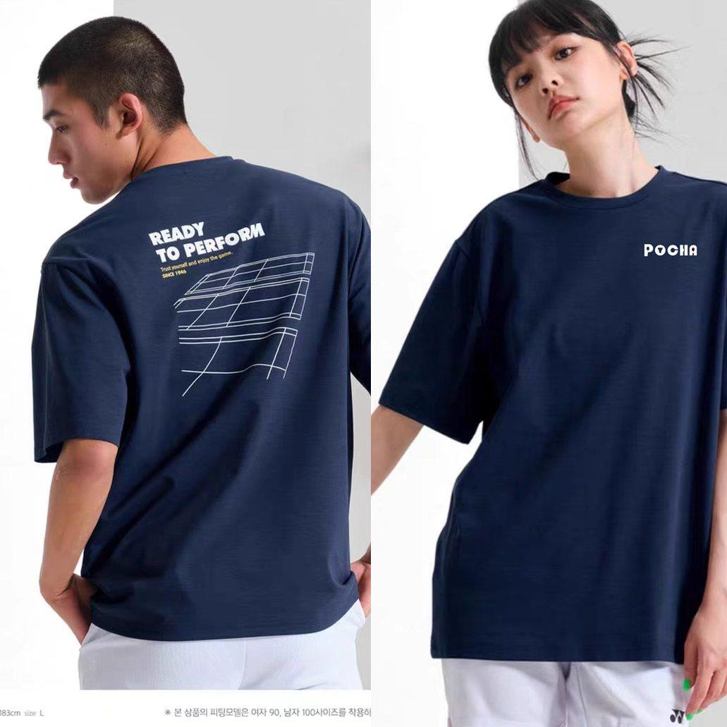 2025韩版羽毛球服短袖T恤男女文化衫球衣肌理棉感速干运动服ZX