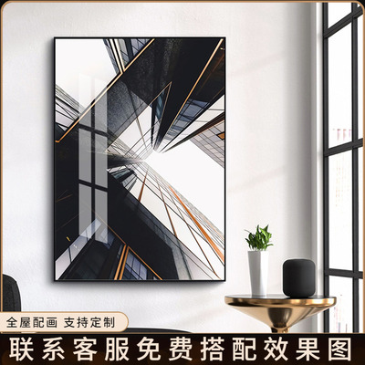 巨幅轻奢建筑装饰画客厅沙发背景墙玄关餐厅壁挂画超大尺寸落地画
