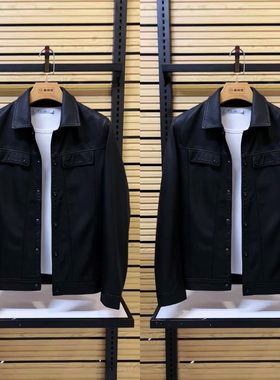 5516春季男士新款百搭皮夹克男欧货商务休闲黑色皮衣翻领时尚外套