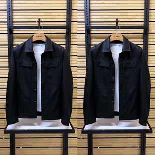 百搭皮夹克男欧货商务休闲黑色皮衣翻领时尚 新款 外套 男士 5516春季