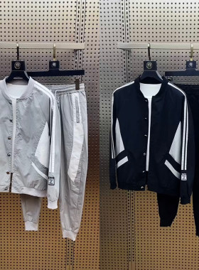 春夏男士撞色棒球服长裤两件套