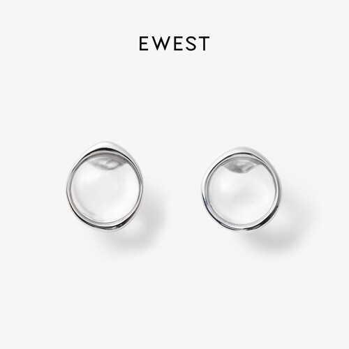 EWEST 新款时序露珠水晶耳钉女小众高级轻奢耳饰原创高级感设计