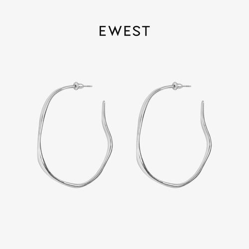 ewest925银耳环高级感女耳饰耳圈