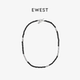 EWEST 黑玛瑙串珠项链女颈链锁骨链长款 米珠黑色设计感毛衣链轻奢