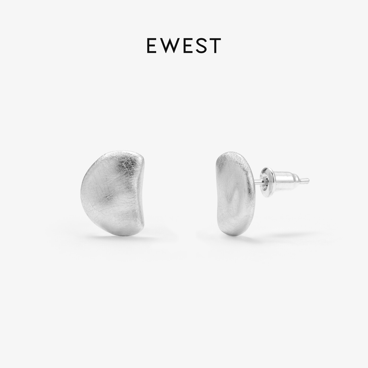 EWEST 新品拉丝耳钉925纯银女养耳洞小众气质耳饰高级感轻奢耳环