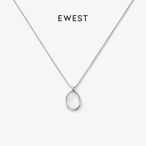 EWEST 新款时序露珠水晶项链女项坠透明小众吊坠颈链轻奢锁骨链
