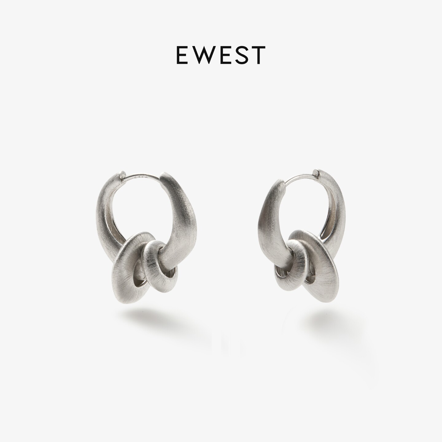 EWEST 新品拉丝多层耳环女耳圈高级感耳钉气质原创小众耳饰耳坠