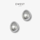 EWEST 蛋形素面蛋壳耳钉女小众耳环设计感耳饰高级简约水滴银耳坠