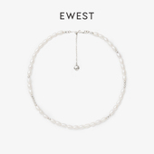 EWEST 设计锁骨链珍珠项链女天然巴洛克小米珠复古颈链气质毛衣链
