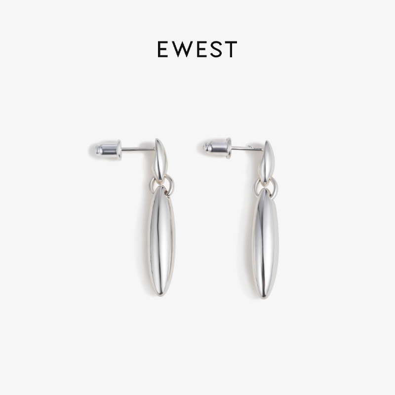 EWEST 素银耳钉2025新款设计感女银色耳坠高级感配饰小众精致耳饰