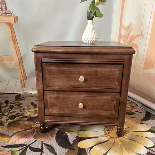 美式实木床头柜家用整装柜子