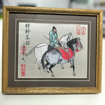 非遗蜀锦中国风办公室摆件送老外名画十二生肖非遗手工艺品刺绣