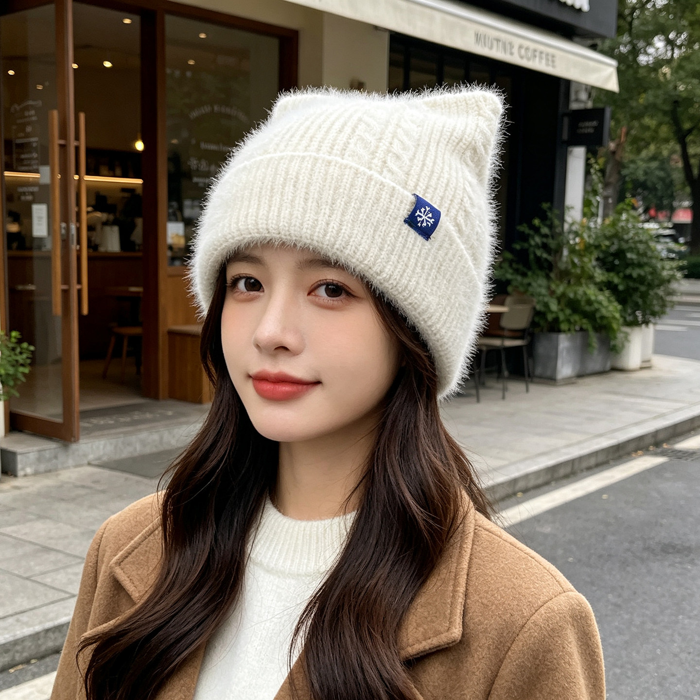秋冬女韩系保暖护耳针织帽