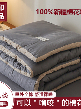 无印良品A类里外全棉新疆棉花被被子冬季加厚冬被纯棉春秋被被芯