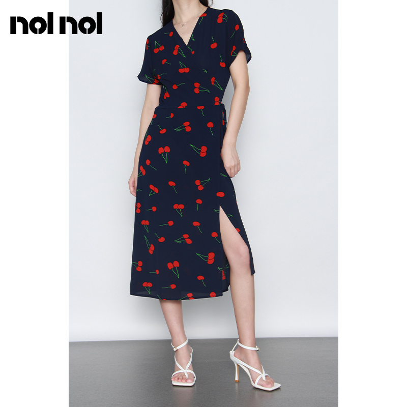 NOLNOL茶歇裙法式小众复古樱桃