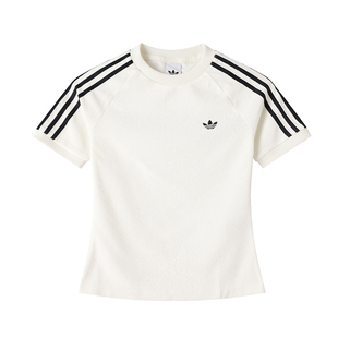 Adidas/阿迪达斯夏季三叶草女士修身款日常短款休闲时尚T恤KD1411