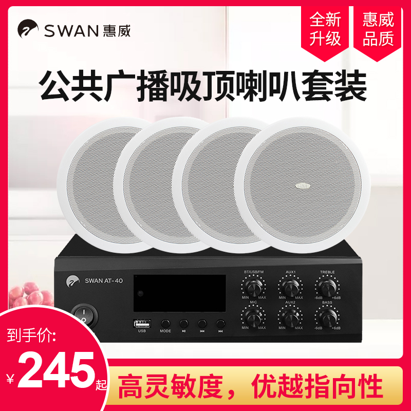 Hivi/惠威 TD205背景音乐定压吸顶喇叭吊顶音箱店铺天花广播音响